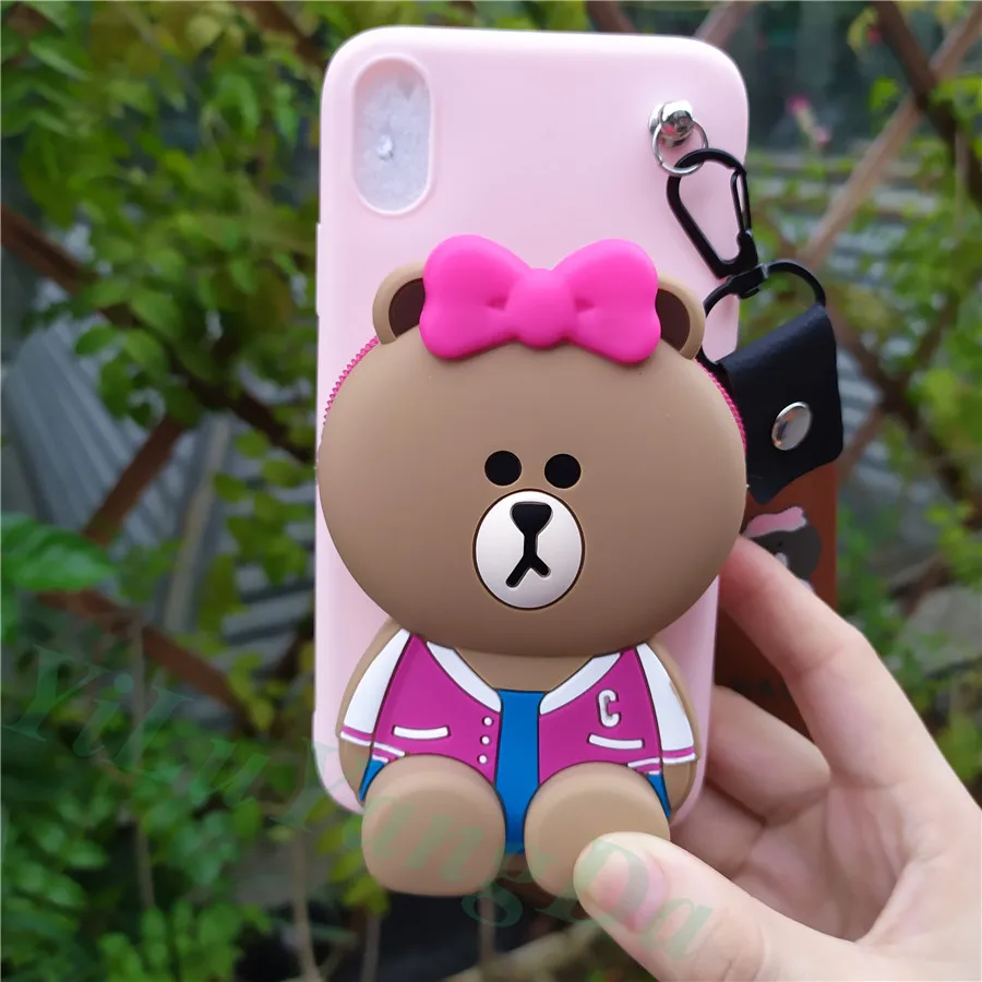 Light Choco Wallet Мультяшный чехол-кошелек на молнии для телефона OnePlus 6 6T 7 7 Pro, мягкий силиконовый чехол, сумка, чехол для One Plus 6 6t 7 7 Pro - Цвет: Light Choco Wallet