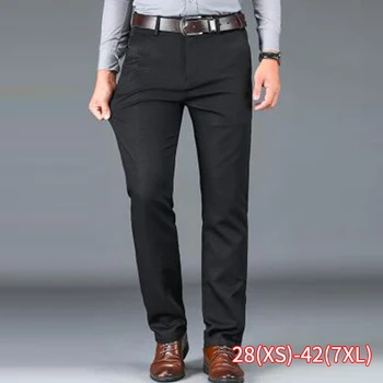 

Loose Straight Business Men Casual Pants Cotton Spring Autumn Solid Color Large Size Pants 2020 High Quality