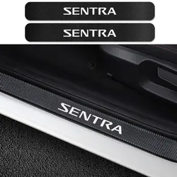 4 шт. для Nissan Sentra Carbon Fiber Guard автомобильный порог Накладка наклейки Авто против царапин протектор автомобильные принадлежности для тюнинга