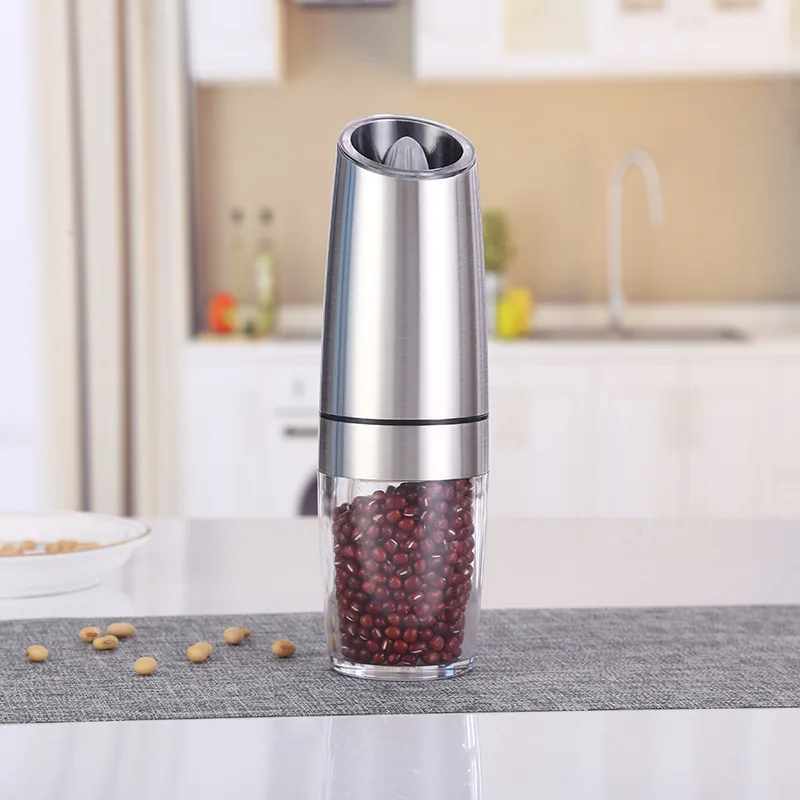 Stainless Steel Pepper Shaker Electric Salt Pepper Grinder Set with Metal  Stand Kitchen Tools Gravity Automatic Spice Mill - AliExpress