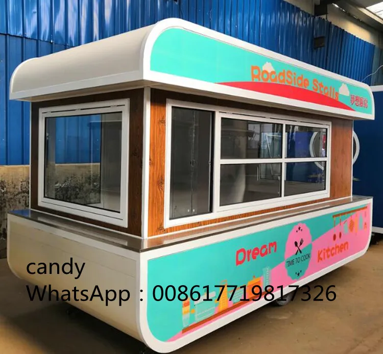 New design ship shape food trailer for fast food and ice cream food truck cart for sale