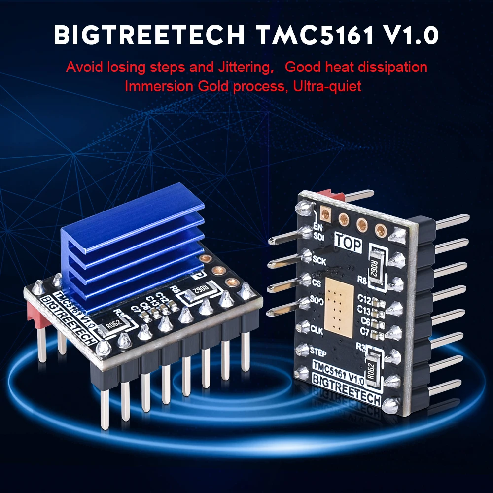 BIGTREETECH TMC5161 V1.0 SPI шаговый двигатель StepStick Mute Driver VS TMC5160 2130 для 3D-принтера MKS SKR V1.3 плата контроллера