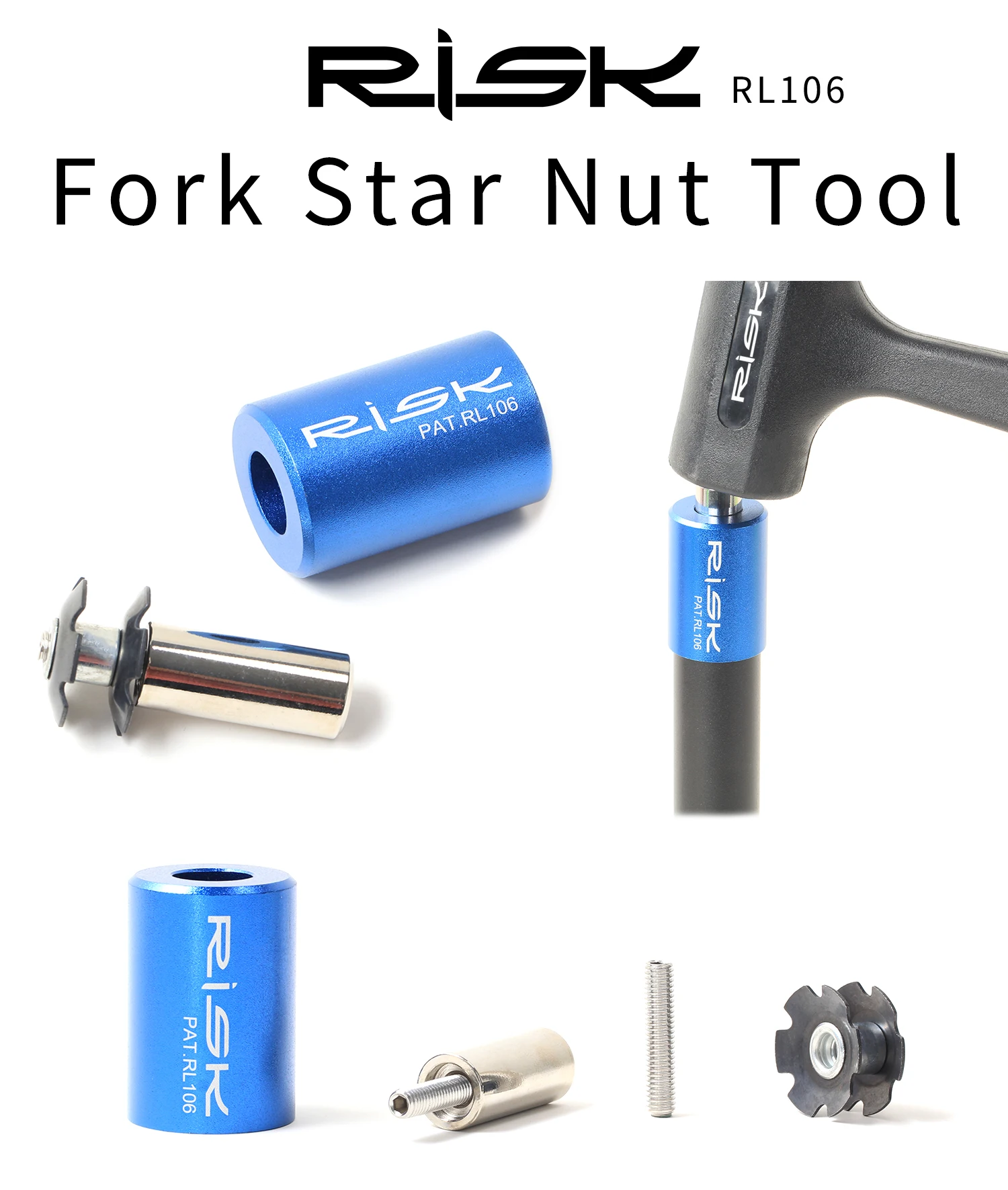 AIKESIWAY Bicycle Fork Star Nut Installation Tool Bike,with Free Spare Special Screw and Start Nut for 7/8,1,1-1/8 