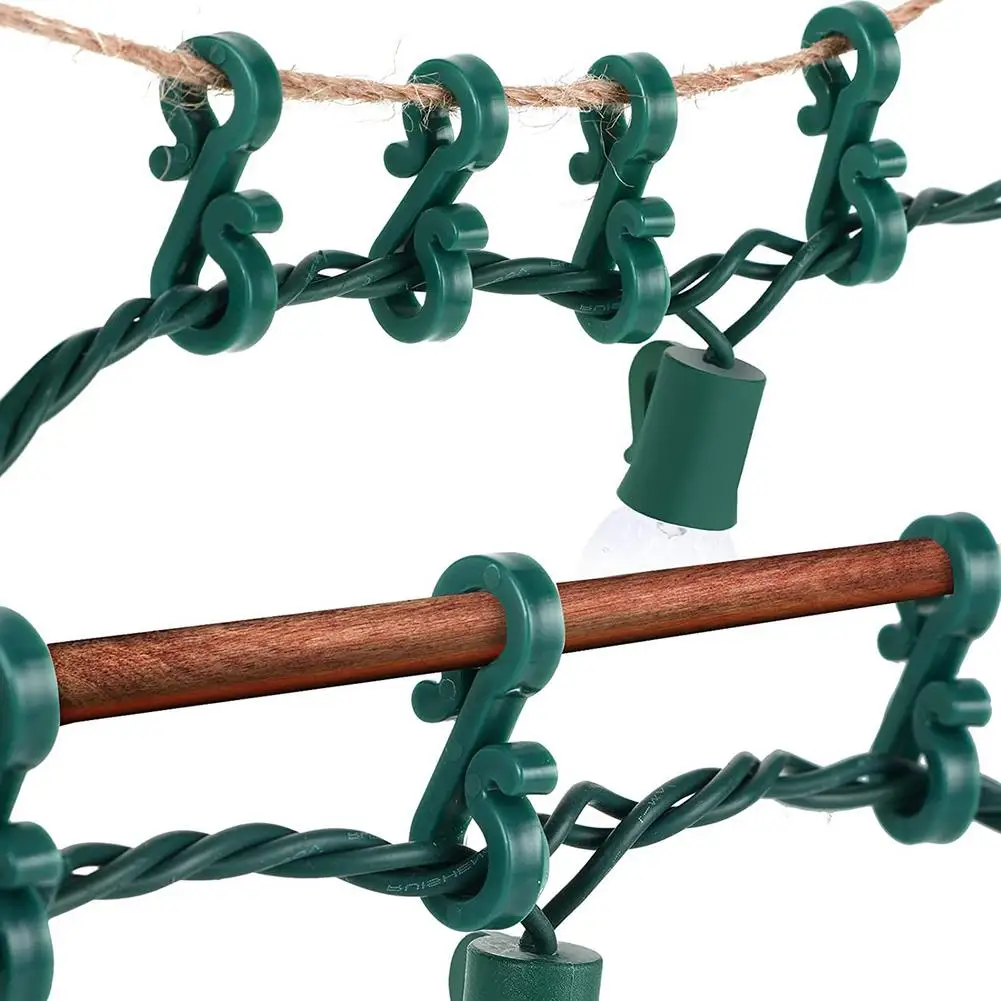 

100PCS Gutter Hang Hooks S Clip Hook Christmas Light Clip Outside Fairy String Light Hooks For Christmas Decoration Party Decor