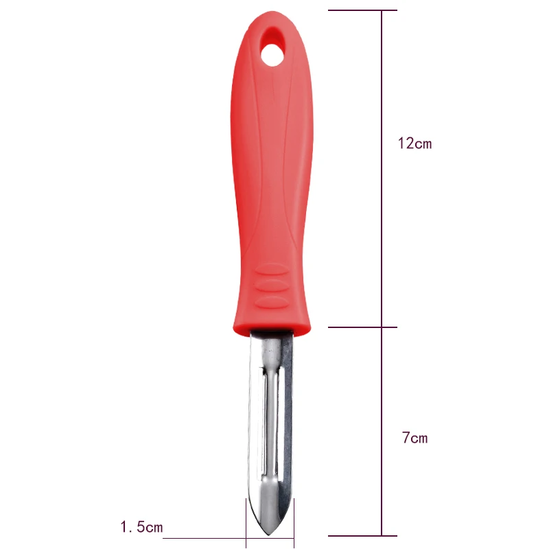 Горячая Распродажа, нож из нержавеющей стали с пластиковой ручкой, противоскользящий нож для фруктов, овощей, картофеля, нож, слайсер, инструмент для кухни - Цвет: Красный