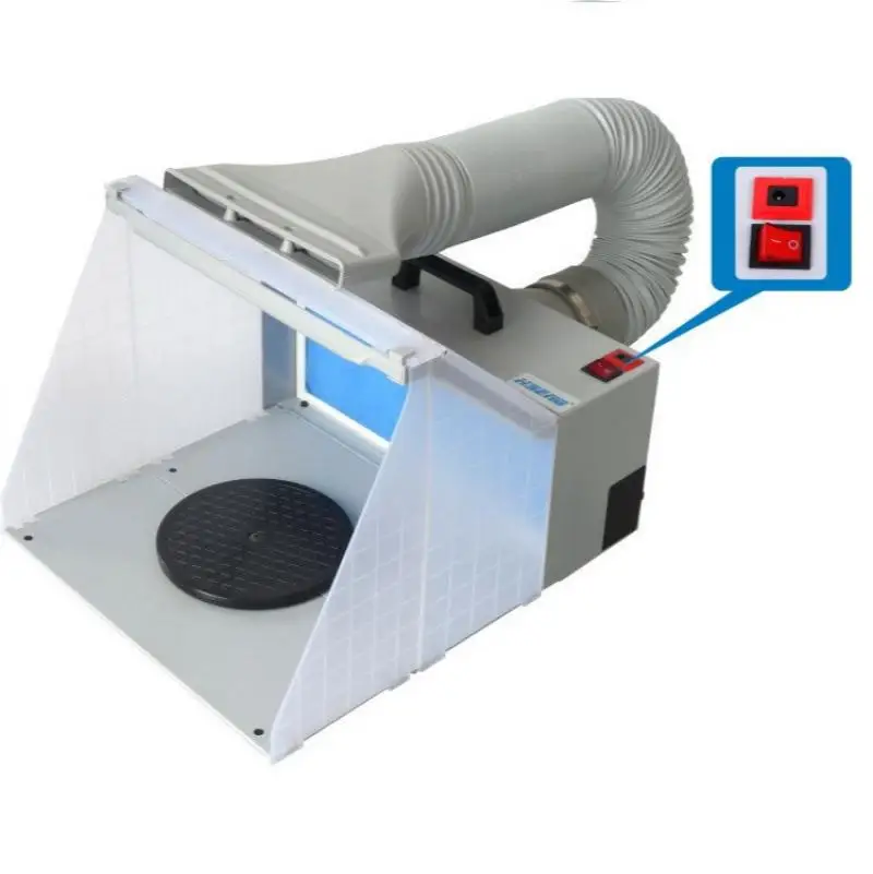 

HS-E420DCLK AC220V Airbrush Spray Booth Exhaust Filter Extractor Set 4m3L/Min Model Airplane Crafts Paint
