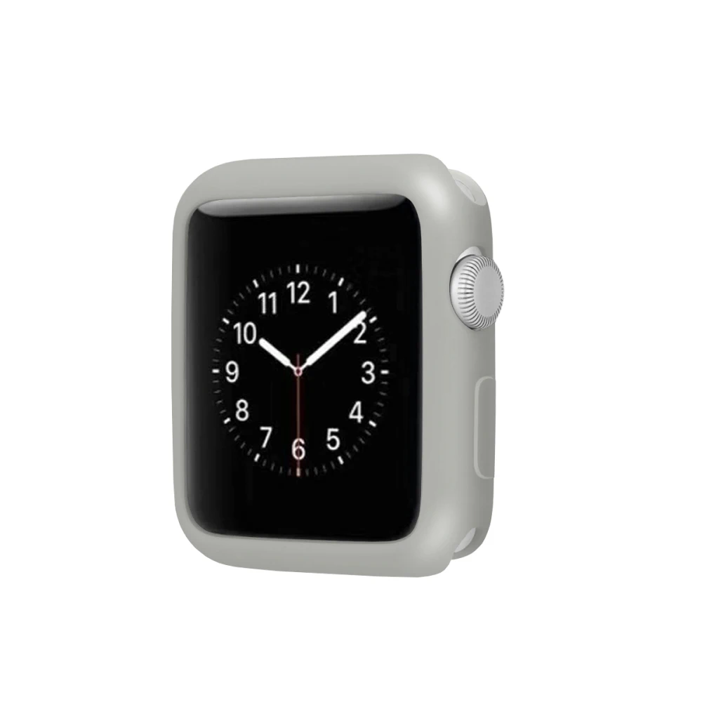 Мягкий силиконовый чехол-бампер для Apple Watch серии 1 2 3 защитная рамка для iWatch 4 5 40 мм 44 мм 42 мм 38 мм ТПУ оболочка 42 мм - Цвет: Gray