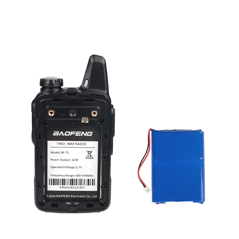 2 шт. мини рация Baofeng BF T1 LCD UHF 400 470MHz 1500mAh 20 каналов FM портативный двухсторонний