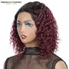 Rebecca Water Wave Bob Lace Wig Kinky Curly Middle Part Lace Front Human Hair Wigs Jerry Curl Short Bob Wig Natural Hairline ► Photo 2/6