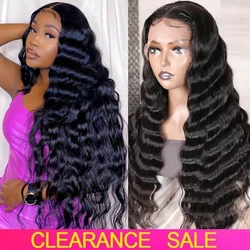 13x4 Loose Deep Wave Wig Transparent Frontal Wigs 4X4 Closure Wig Brazilian Hair 180 Density Lace Frontal Human Hair Wigs