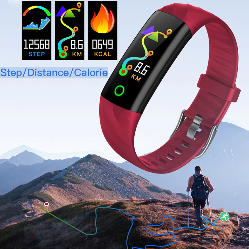 BINSSAW  Smart Watch Smart Bracelet IP68 Waterproof Pedometer Heart Rate Blood Oxygen Monitor Fitness Tracker Band Multi Sport