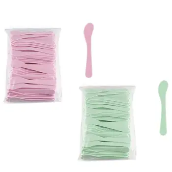 

100Pcs/Pack Plastic Cosmetic Spatula Scoop Makeup Mask Mud Mixing Spoon Applicator Candy Color DIY Facial Cream Tool Skin Care