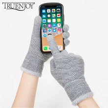 TRUENJOY Hot Selling New Women Men Warm Winter Knitted Gloves Touch Screen Knitting Mittens Female Solid Comfortable Gloves TRUENJOY Hot Selling New Women Men Warm Winter Knitted Gloves Touch Screen Knitting Mittens Female Solid Comfortable Gloves