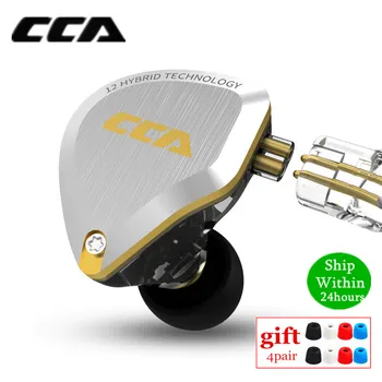 

New CCA C12 5BA+1DD Hybrid Metal Headset HIFI Bass Earbuds In Ear Monitor Headphones Noise Cancelling Earphones C10 C16 ZSX A10