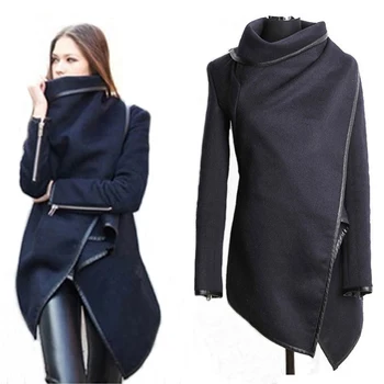 

2019 Plus Size Winter/Spring New Women Woolen Coat Windbreaker Jacket Slim Female Wool Trench Coats Cardigan Outwear