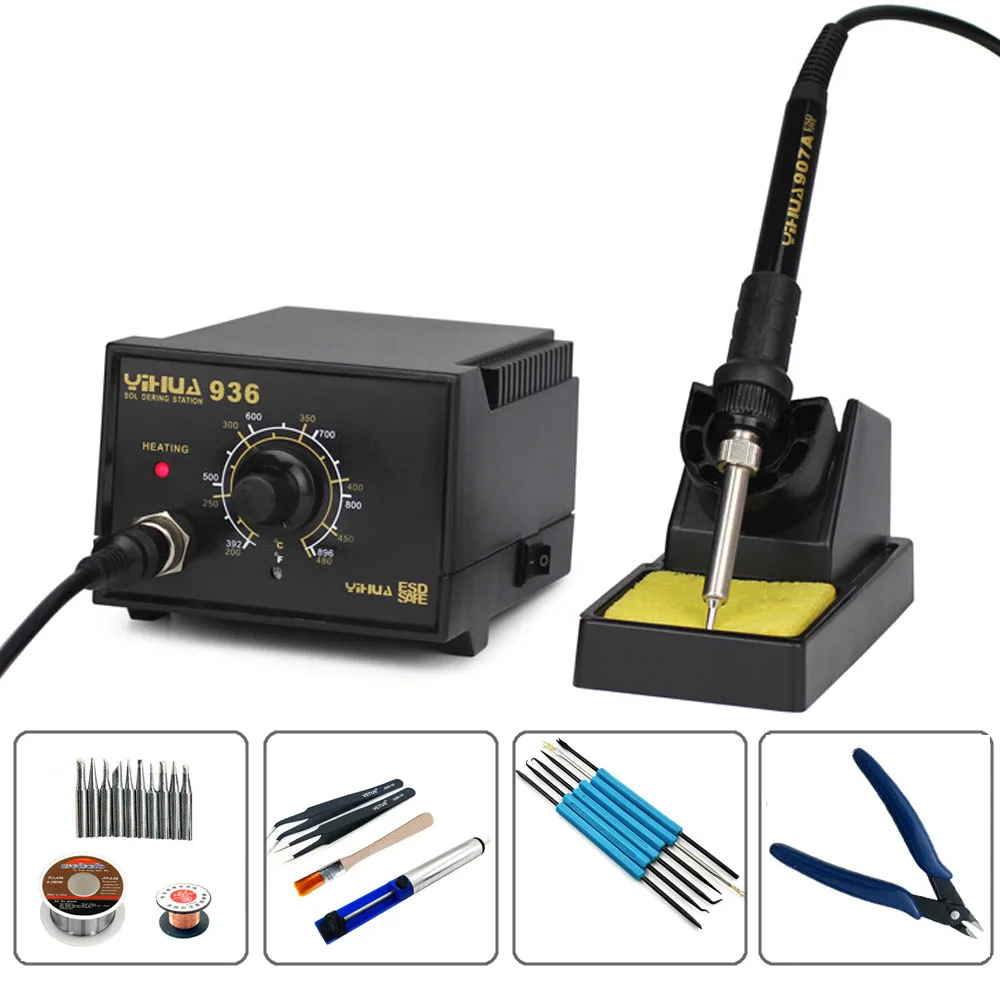 YIHUA-936-110V-220V-Anti-static-electric-welding-machine-Lead-Free-Temperature-Controlled-Soldering-Station-Rework