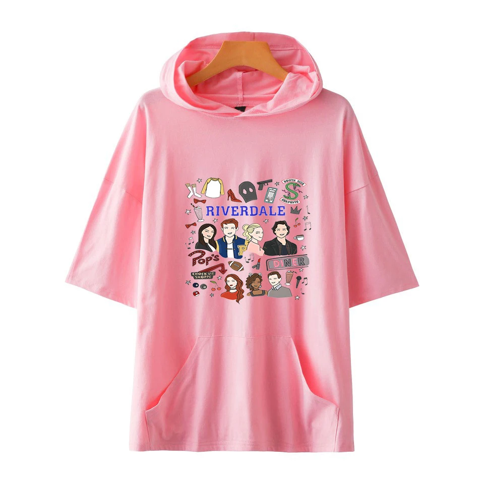 Men's T Shirt 2019 Summer River Valley Town Fashion Hooded Sling Short-Sleeve Tee Male T-Shirt Slim Male Tops Plus Size 4XL