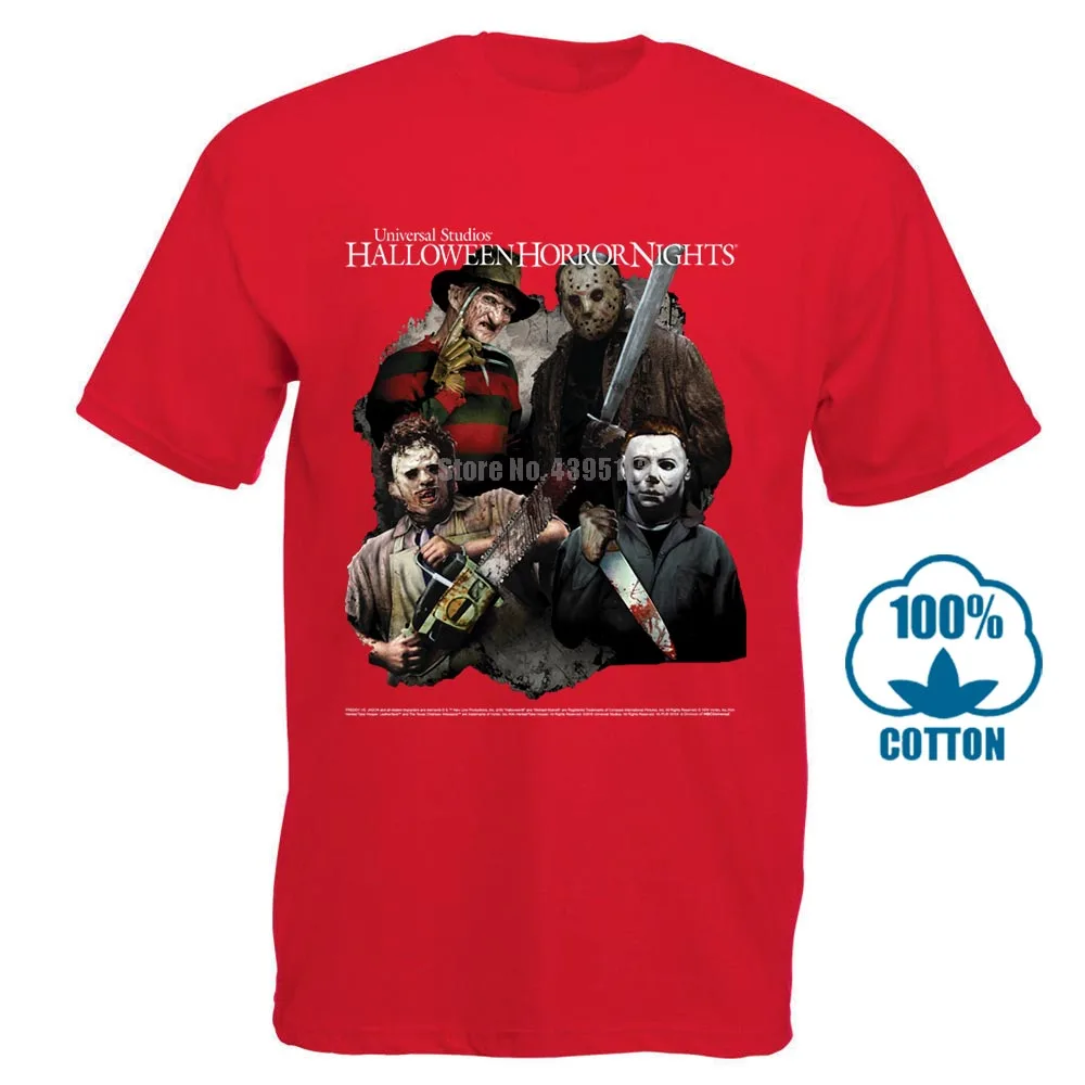 Красный Freddy Krueger Vs Jason Friday The 13Th Хэллоуин фильмы футболка Размеры S до 4Xl - Цвет: Красный