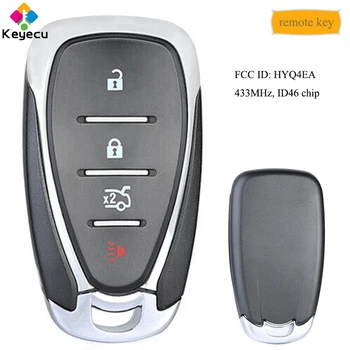 

KEYECU Smart Proximity Keyless Entry Remote Key With 4 Buttons 433MHz - FOB for Chevrolet Malibu Camaro Cruze 2016-2019, HYQ4EA