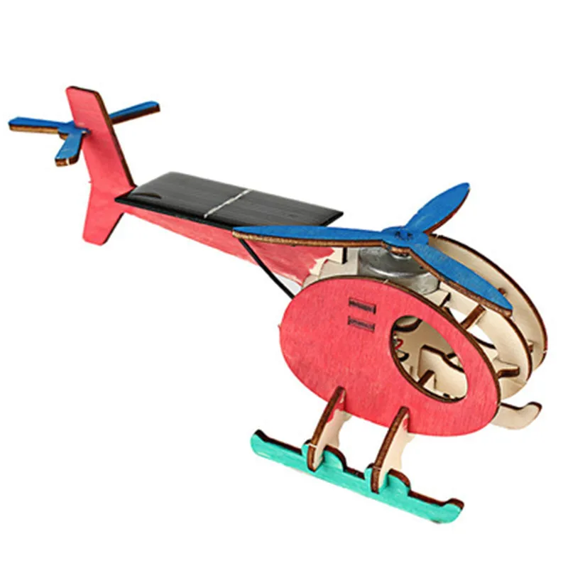 Solar Holz Hubschrauber Kinder geistiges Science Kit Spielzeug UK Artikel