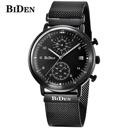 Color 3 BIDEN Роскошные мужские часы, мужские Кварцевые ультра тонкие часы, мужские водонепроницаемые спортивные часы, повседневные наручные часы, relogio masculino - Цвет: Color 3