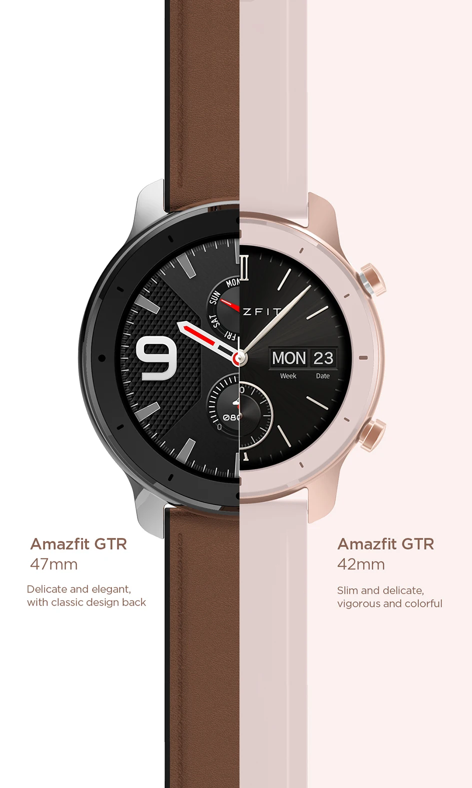 Huami, AMAZFIT GTR, 42 мм, Смарт-часы, 5 АТМ, водонепроницаемые часы, 1,2 дюймов, AMOLED, gps+ ГЛОНАСС, мужские Смарт-часы, 12 дней, срок службы батареи