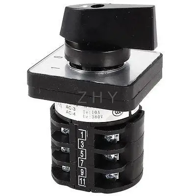 

500V 10A 1-0-2 2Pole 3Positions Rotary Cam Universal Changeover Switch
