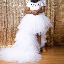 Модная белая высокая низкая юбка на заказ пышные фатиновые юбки женские шикарные длинные юбки-пачки для выпускного вечера юбки для вечеринок на молнии