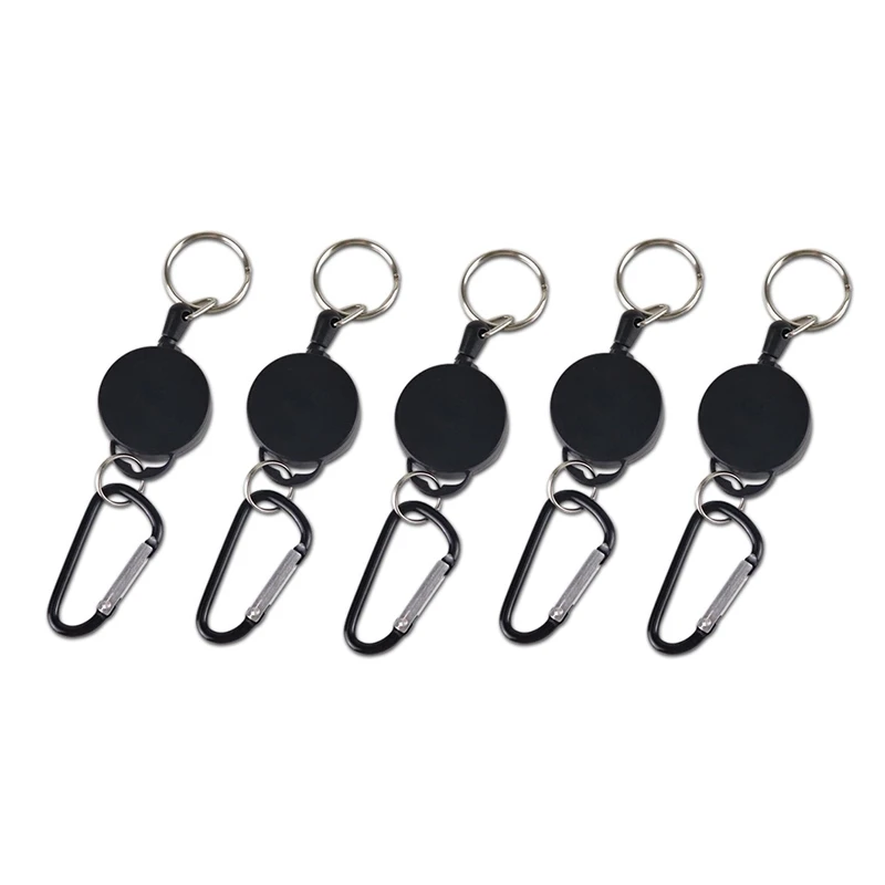 

Creative Easy Buckle Key Ring Wire Rope Buckle Outdoor Carabiner Bucket Telescopic Keychain