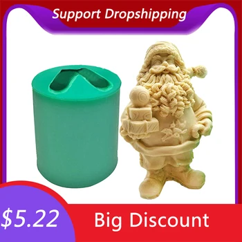 

Santa Claus Candle Mold Christmas Silicone Cake Decoration Mould Father Christmas Soap Concrete Resin Form Crafts Tools 40a