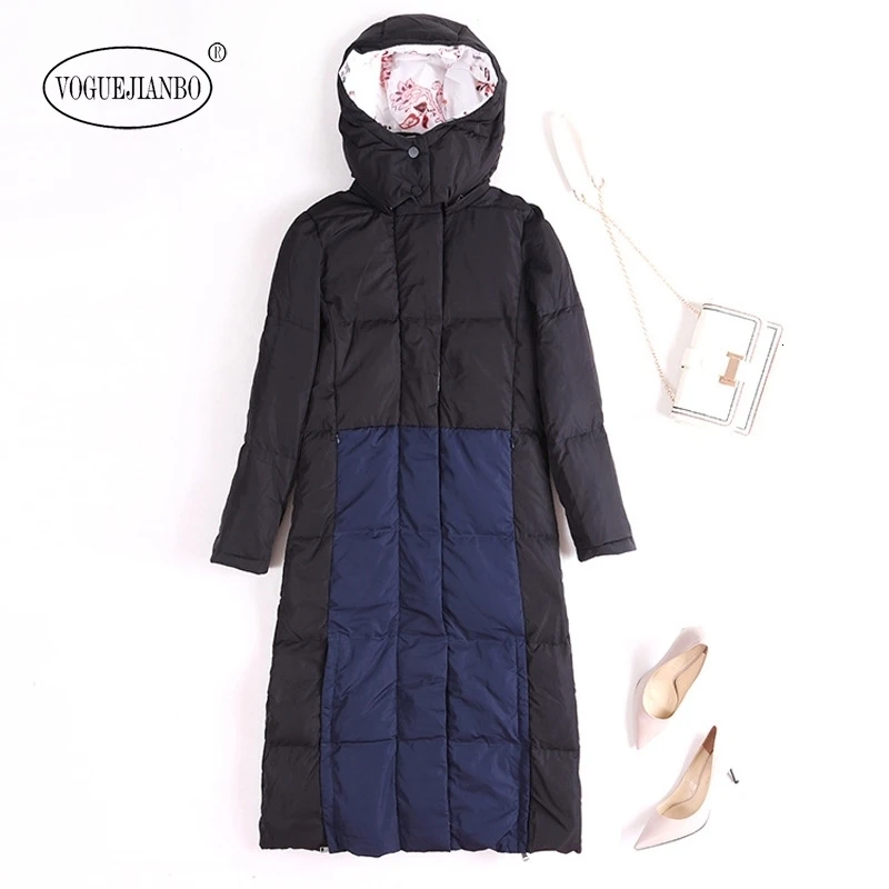Бутик Зима женский с капюшоном утолщенный длинный пуховик doudoune femme hiver chaqueta mujer veste femme casacos пальто