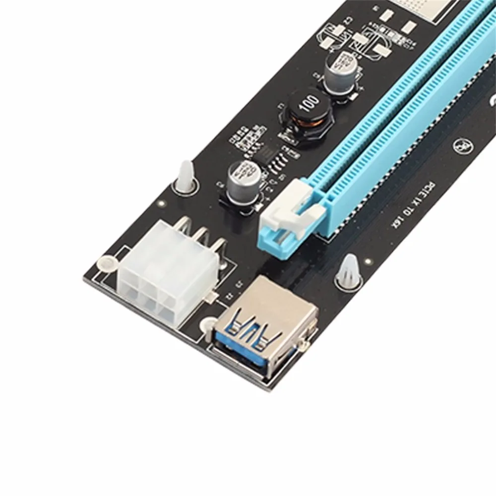 Мини PCI-E Express PCI-E Riser Card 1Х до 16Х с SATA 6pin кабелем USB 3,0 Riser для bitcoin Miner BTC машины