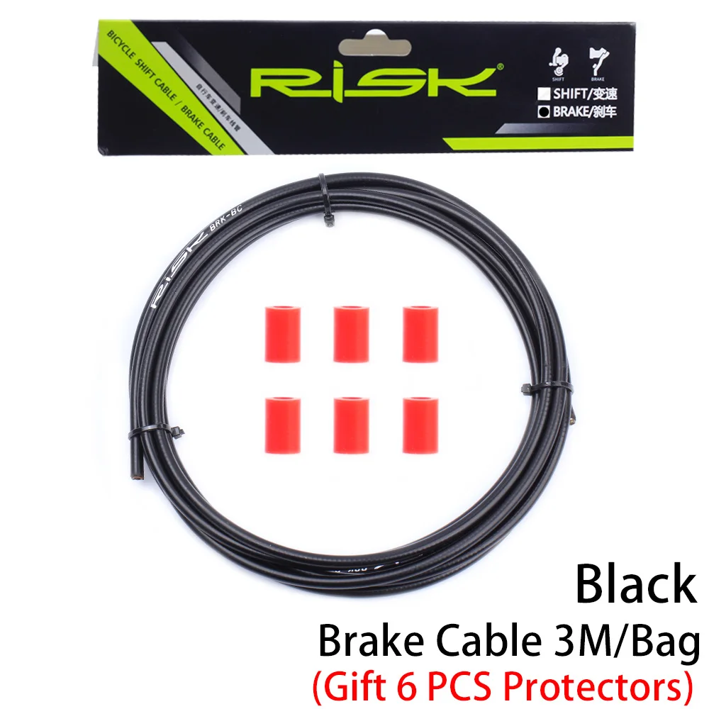 1 Bag Brake Black Риска 3 метра велосипедный тормоз Корпус/переключения Корпус велосипед линия тормозного кабеля механизмы переключения передач для велосипеда линия трубки для MTB дорожный велосипед - Цвет: 1 Bag Brake Black