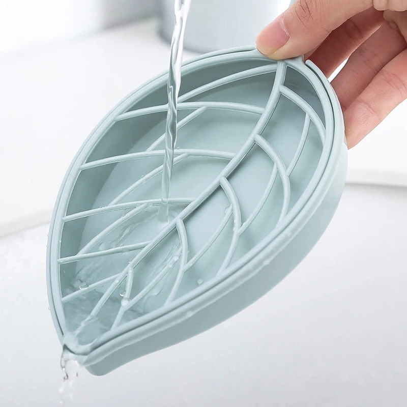 Двухслойная емкость для мыла в форме листа портативная тарелка поднос держатель