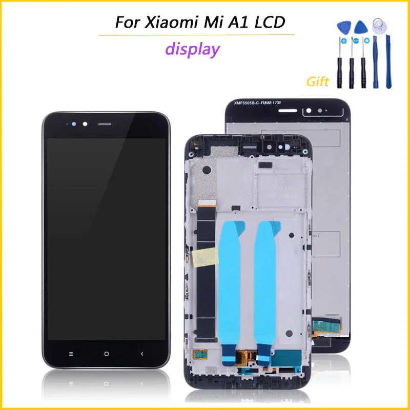 100% протестированный + рамка для Xiaomi Mi A1 ЖК сенсорный экран с рамкой сменный