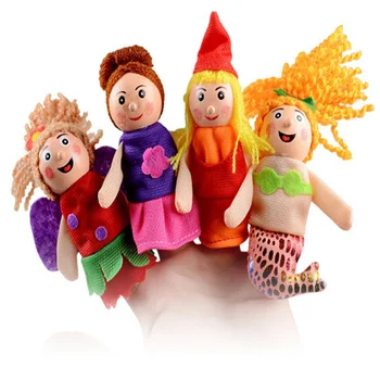 

Puppet Theater Three Pigs Mermaid Castle Princess Child's Fairy Tale Finger Puppets Educational Toys For Children Birthday Gifts