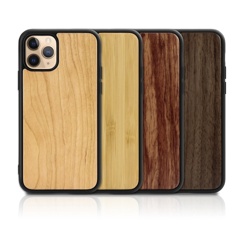 Simple Ultra Thin Case For iPhone 11 11 Pro X XS XS Max XR 7 8 6S Cherry Wood Bamboo Palisander Walnut Vintage Back Case Cover