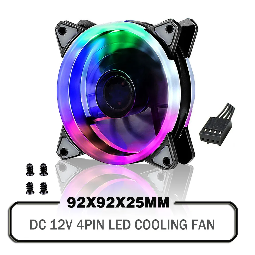 92mm LED Fan 92x92x25mm DC 12V Led Fan CPU GPU Computer Case Cooling