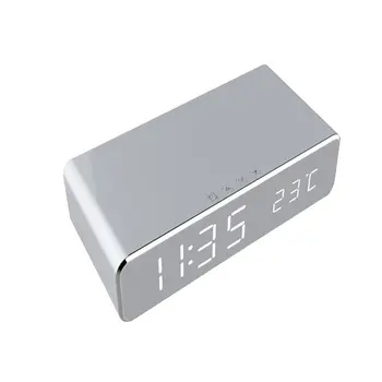 

Digital Alarm Clock 3 In 1 Electronic Bedside Clock Thermometer/wireless Charger Modern Led Alarm Clock Temperature Desktop