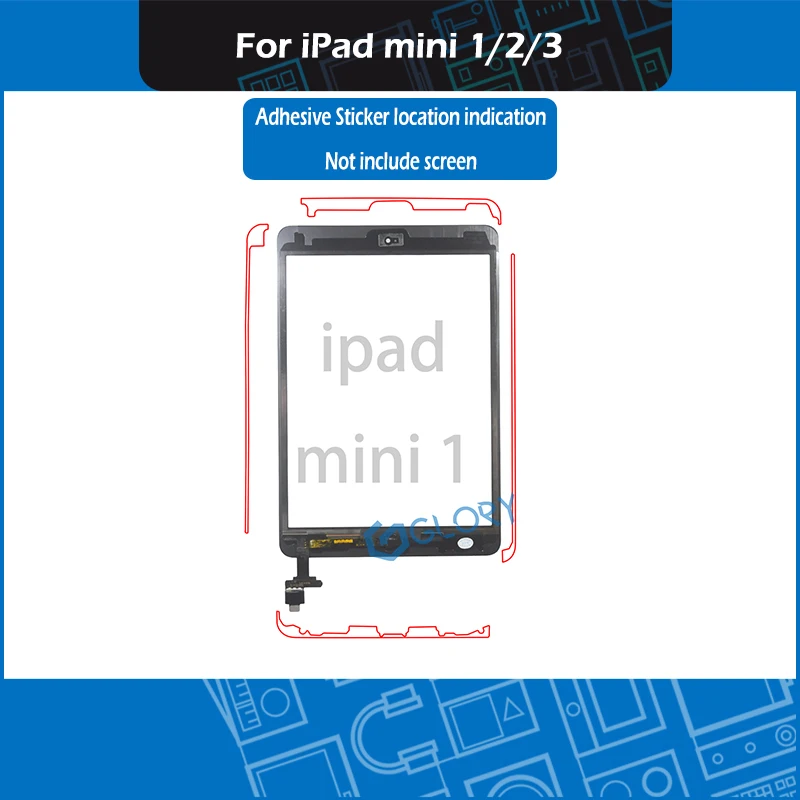 

10set/Lot Adhesive Strip Sticker Paper Tape For iPad mini 1 2 3 A1432 A1454 A1455 A1489 A1490 A1599 A1600