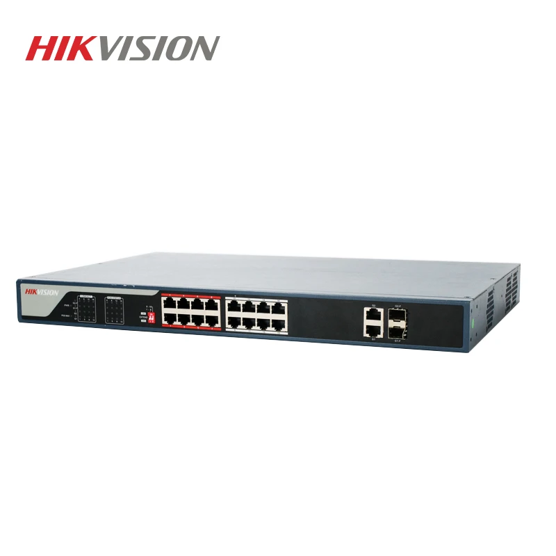 Коммутатор Hikvision с поддержкой PoE 16 портов 10/100 Мбит/с порты + 2 порта Uplink 1000 м для