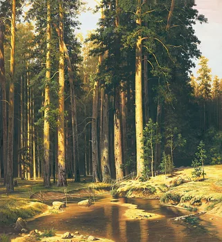 

Modern handmade painting stream in forest on cave for home decoration, wallpaper