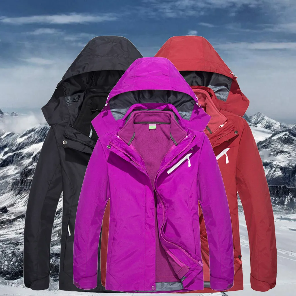 

Women Outdoor Sport Hiking Camping Waterproof Jacket Hoodie Fleece Jacket Coat Climbing Trekking Windbreaker Winter Jacket Women