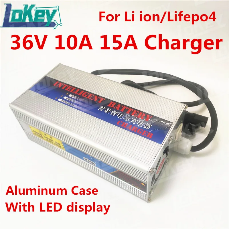 

Smart Charger 36V 10A 15A 10S 42V lipo 12S 43.8V lifepo4 Charger With LED for lithium ion lifepo4 lead acid battery