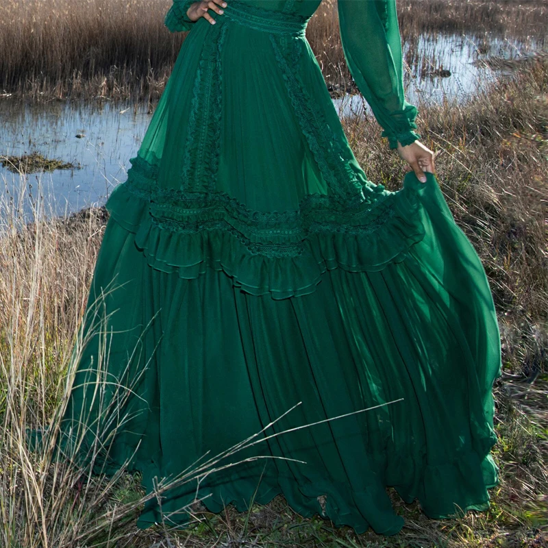 Spring Autumn Chiffon Boho Dress Women 2020