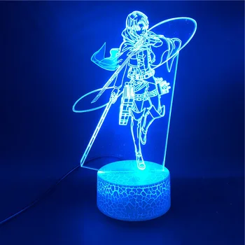 

Luminaria Anime Figure Attack on Titan Levi Ackerman LED Night Light Acrylic 3d Lamp Baby Children Lighting Home Bedroom Gift