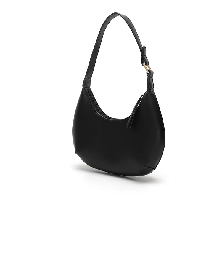FIRMRANCH Woman's Stylish Solid Color Half Moon Design Sweet Macaron High Quality Daily Date Casual Shoulder Orange Armpit Bag