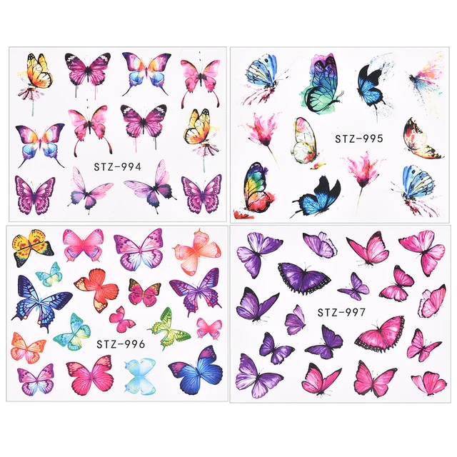 1Pcs Water Nail Decal and Sticker Flower Leaf Tree Green Simple Summer DIY Slider for Manicure Nail Art Watermark Manicure Decor 4Pcs TA618-621
