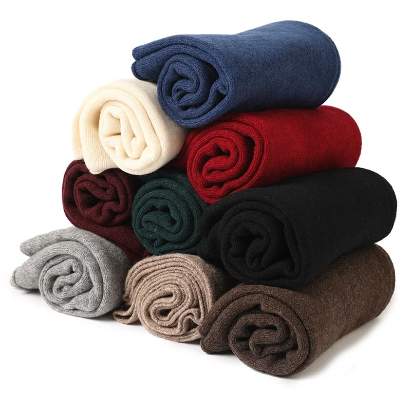 New Winter Scarf Knitted Yak Cashmere Wool Blend Scarf Men's Gift Giving Autumn Dual-purpose Warm and Comfortable 2