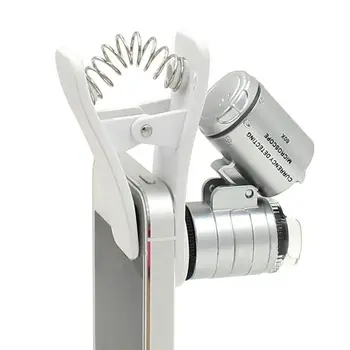 

1Pcs Universal 3LEDs Clip Mobile Phone Microscope Magnifier Micro-Lens 60X Optical Zoom Telescope Camera Lens